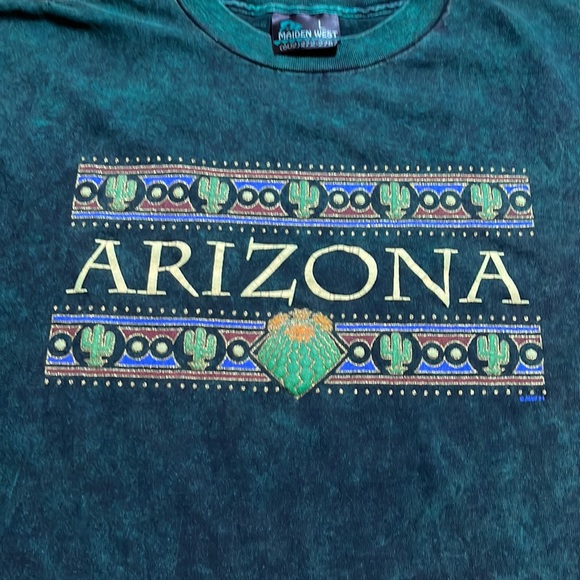 90s Arizona Shirt Large Green Cactus Southwest Vintage L Unisex Travel Mom - Picture 3 of 8
